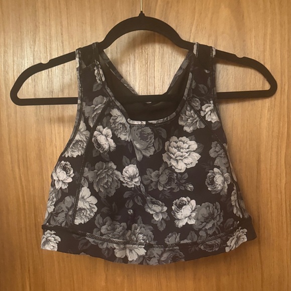 Other - Floral Black and Gray Sports Bra